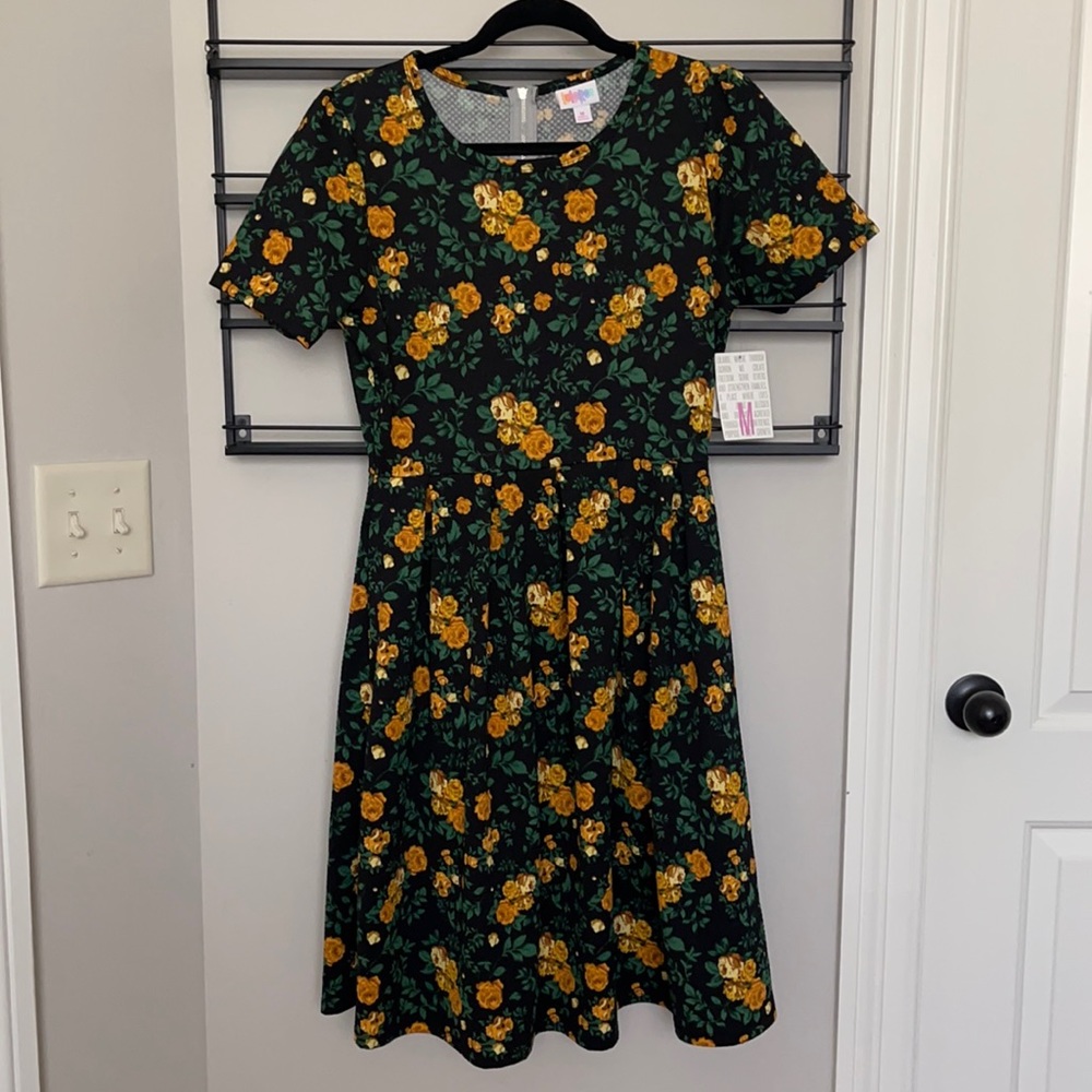 NWT Medium Lularoe Floral Amelia Dress